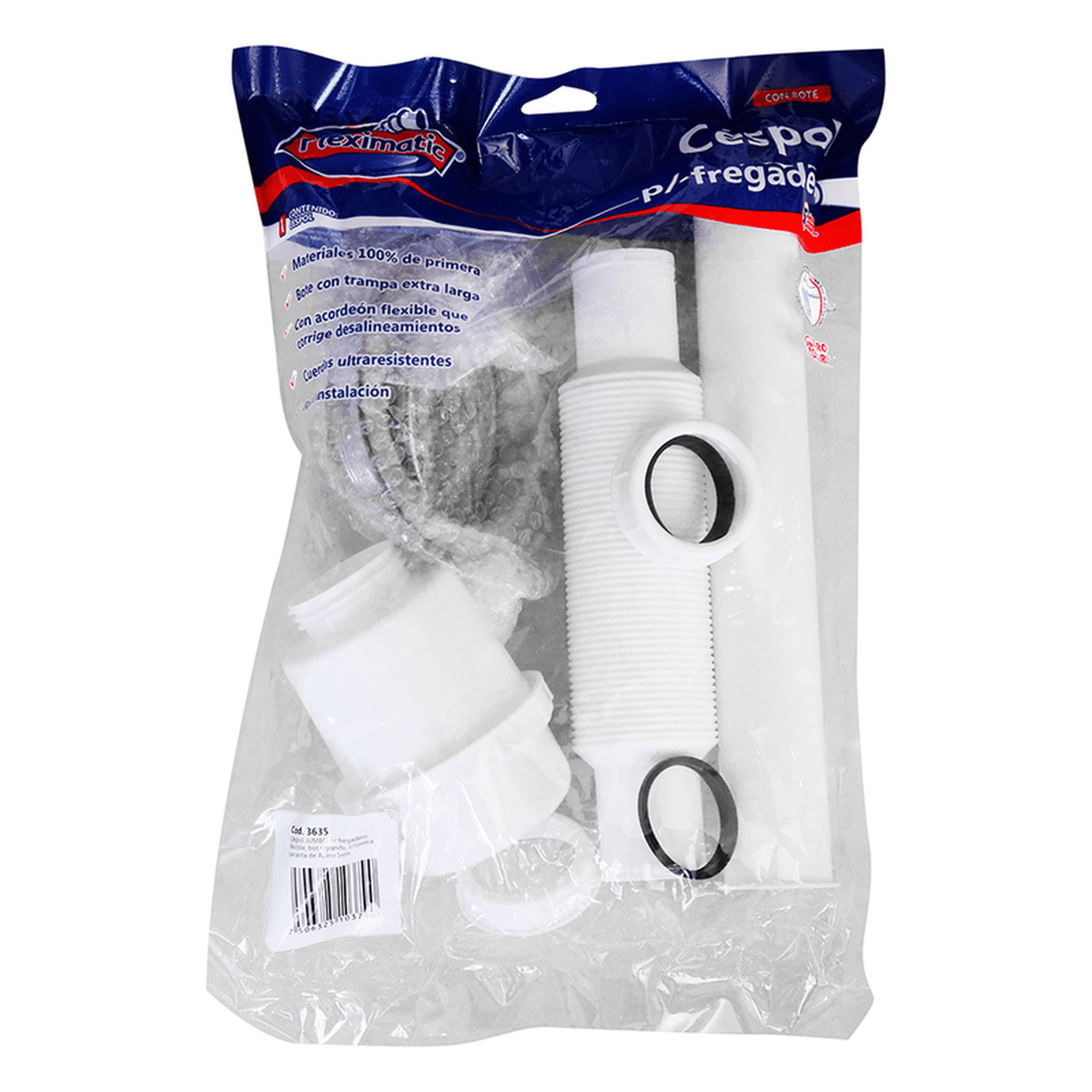 Cespol Flexible Con Bote Grande Acero Inoxidable - Flash Sales