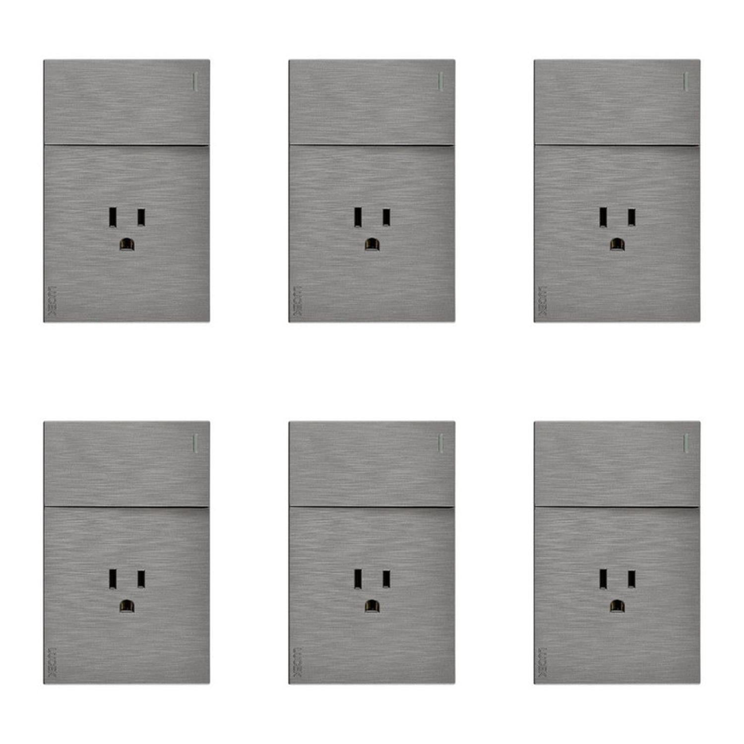 Placa Con 1 Apagador Y 1 Contacto Lucek Flat Pack 6 - Flash Sales