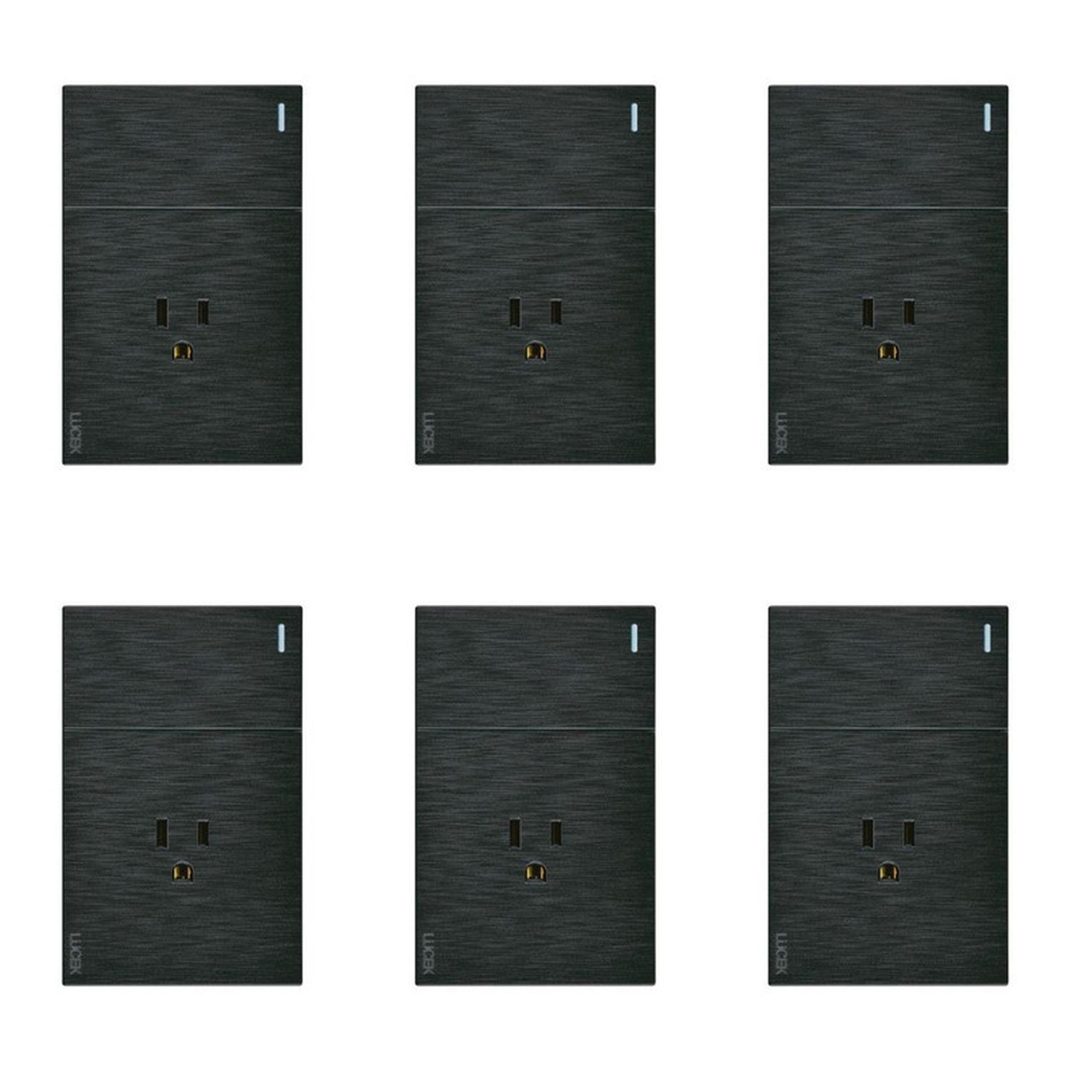 Placa Con 1 Apagador Y 1 Contacto Lucek Flat Pack 6 - Flash Sales