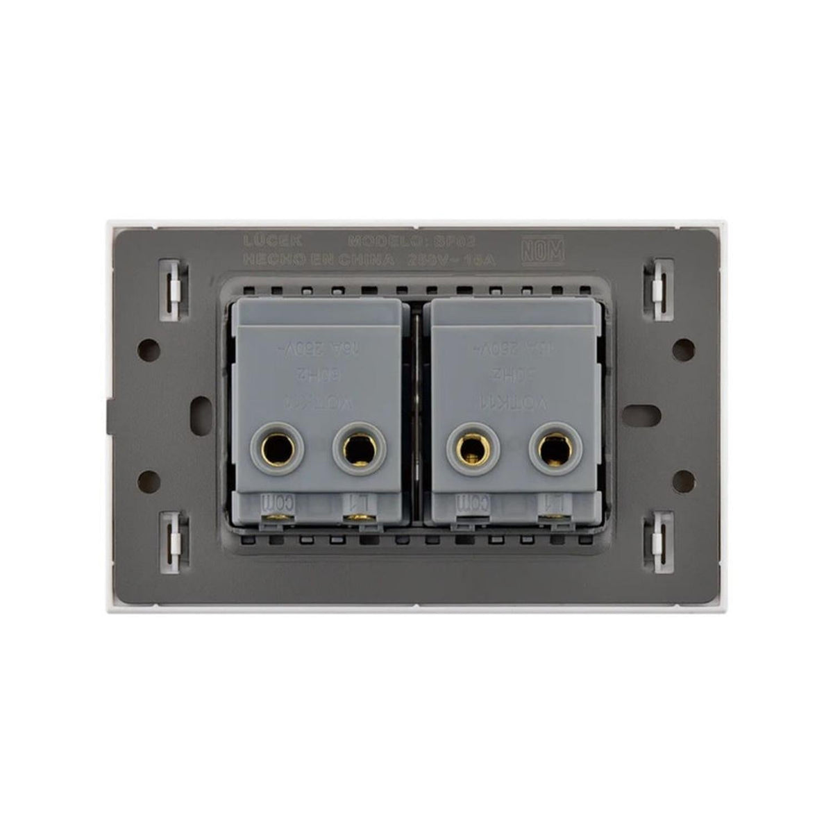 Placa Con 2 Apagadores Sencillos 1.5 Módulos Lucek FlatPack 6 - Flash Sales